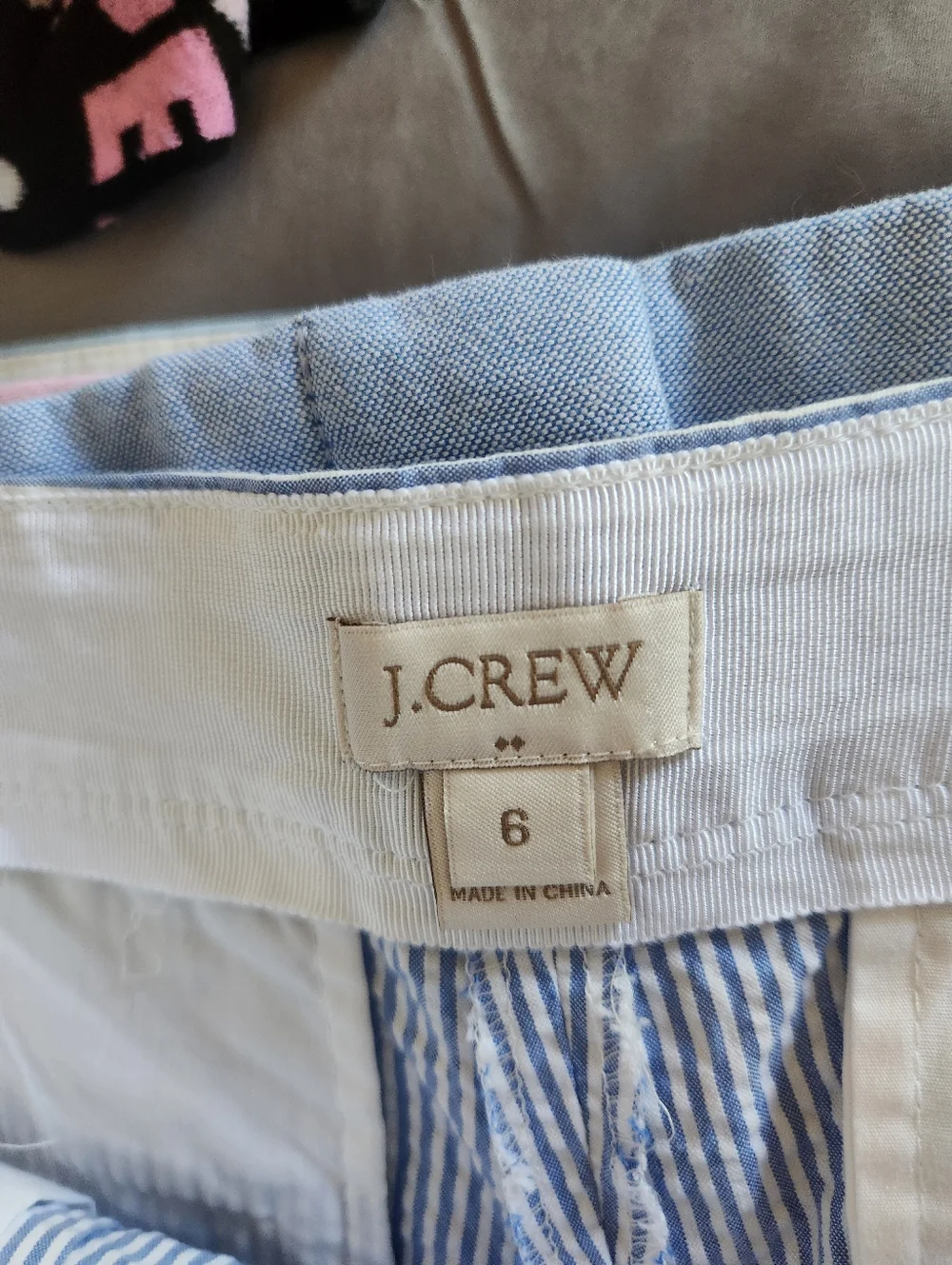 J Crew Blue Striped Chino Shorts